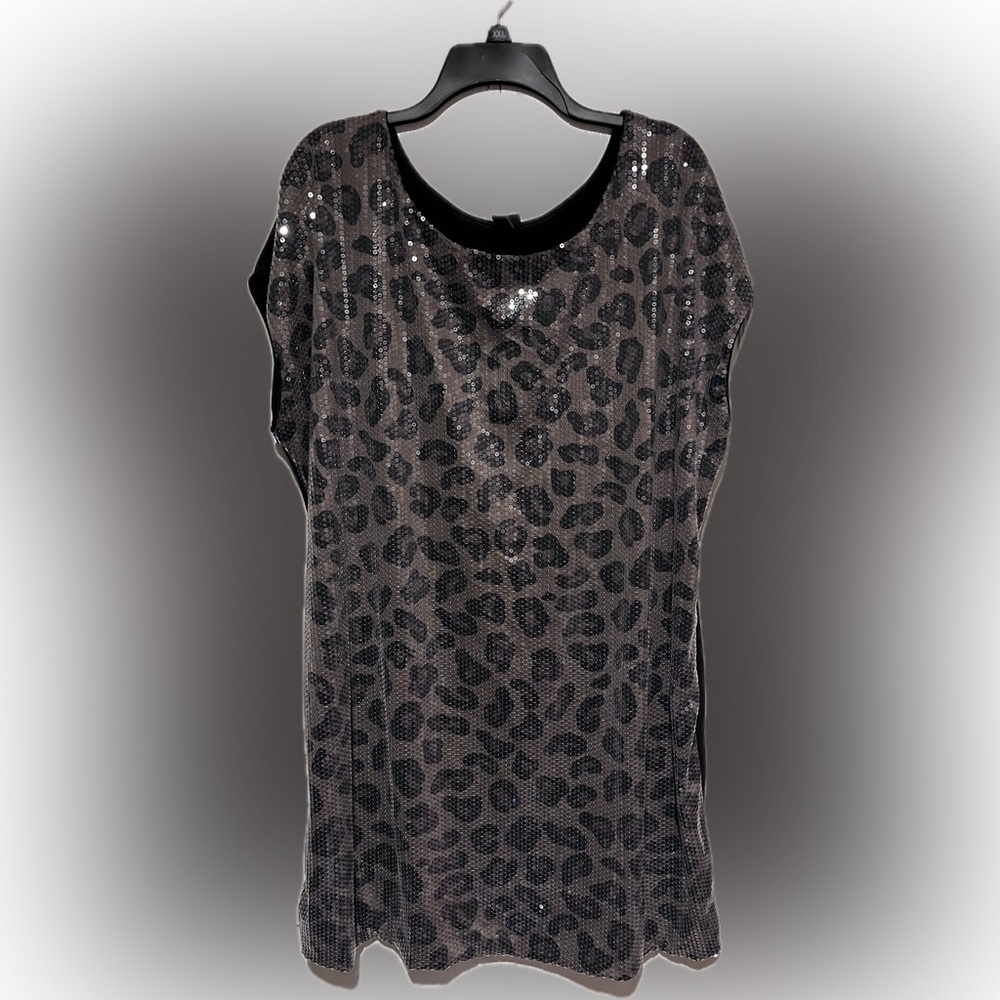 Elegant Black Sequin Leopard dress/top